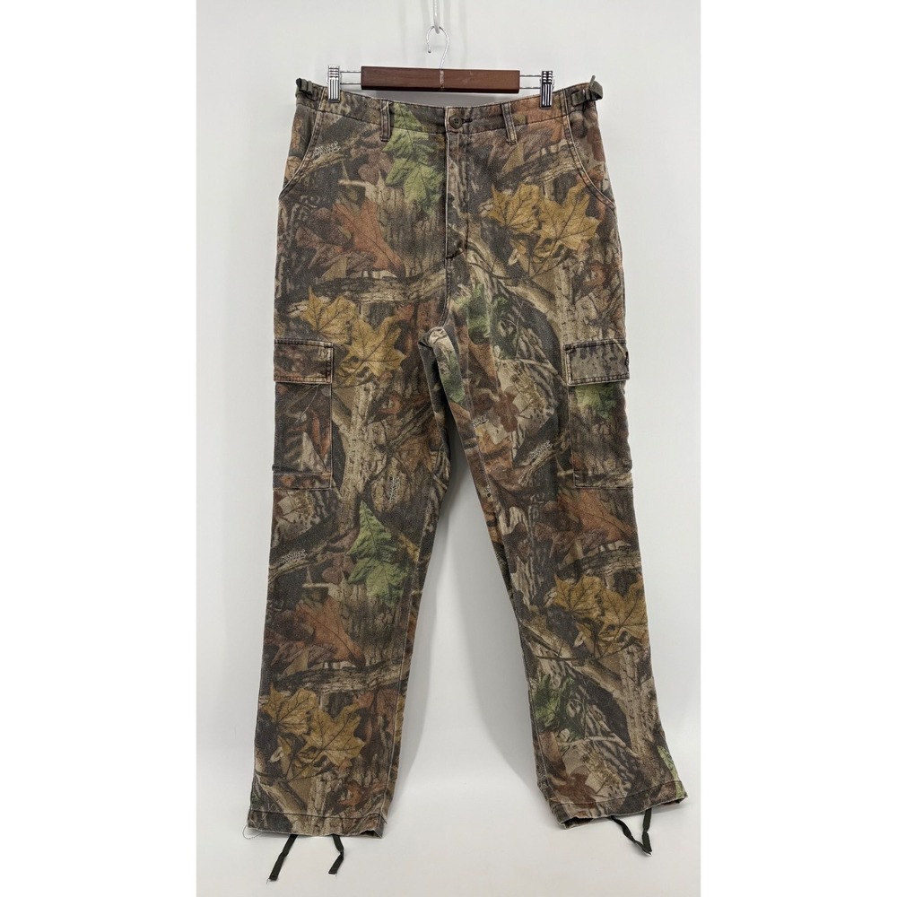 Cabela's Outdoor Hunting Pants Mens Brown Advantage Timber Camo Cargo Pockets 34